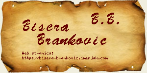 Bisera Branković vizit kartica